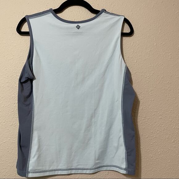 Prana Blue Muscle Tee Tank Woman’s XL Retro Sport Colorblock Boyfriend Fit Top - Picture 6 of 6